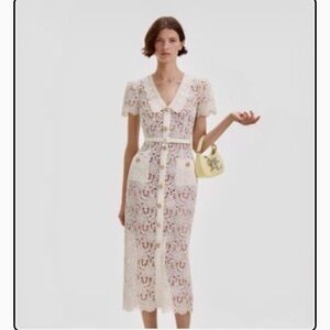 Self-Portrait Ivory Lace Midi Dress